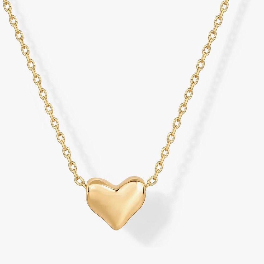 New 14k Gold Plated Gold Heart Pendant Necklace